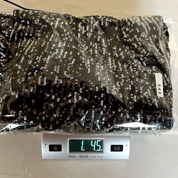 Calvin Klein NWT Woman size 14 Sequined Bell Sleeve Flapper Elegant Dress - Picture 8 of 8